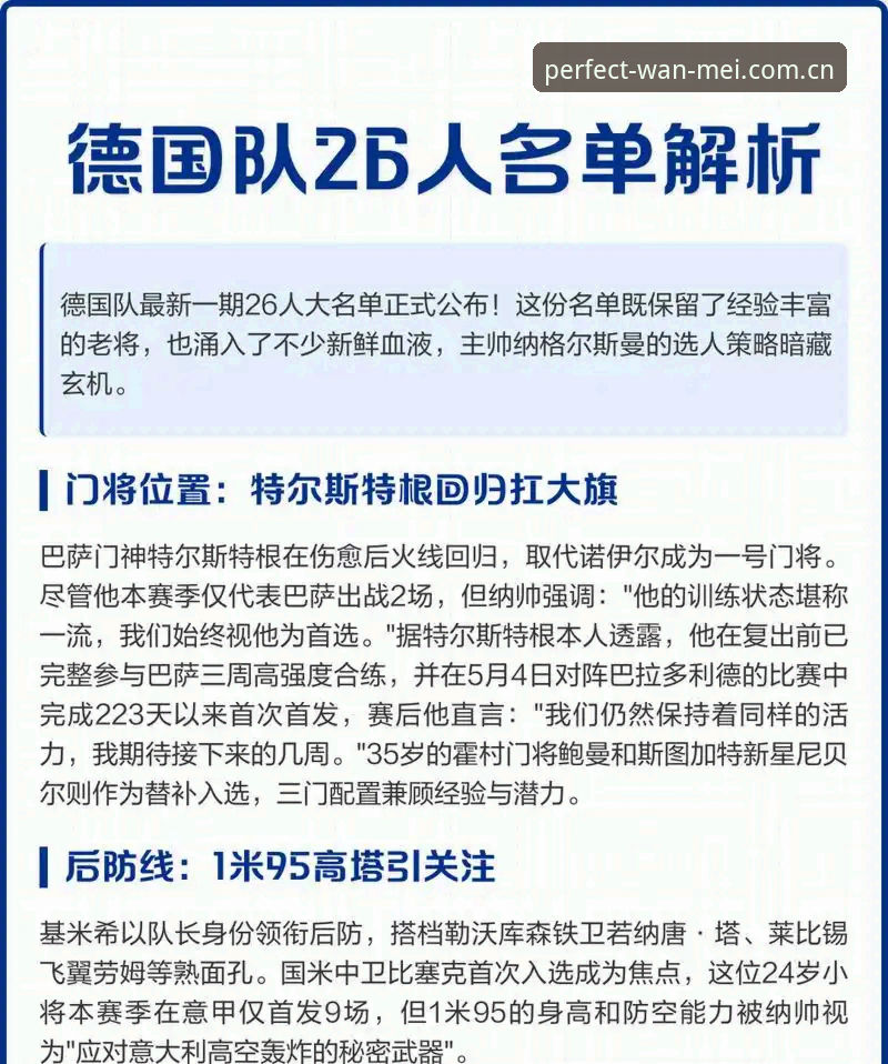 德国队26人大名单详解：诺伊尔回归创纪录，18岁新星卡尔入选